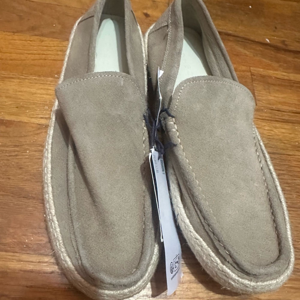 Piombo Light Brown Suede Loafers Size 8